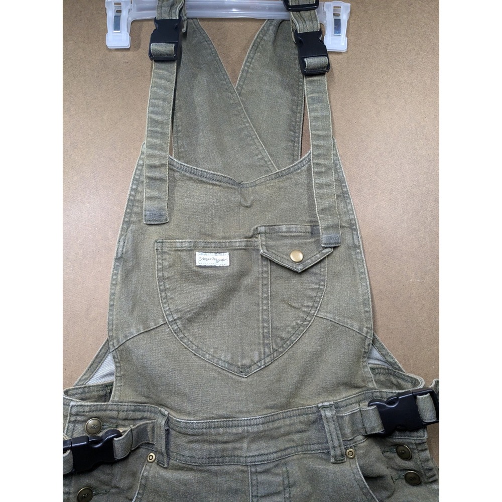 The Mumsie The Sage Denim Overalls Shorts Olive Green Babywearing Shortalls S - Picture 2 of 9